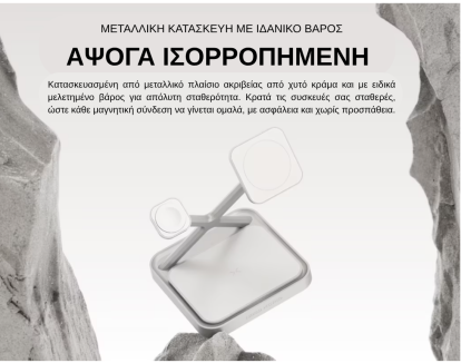 Ασύρματος Φορτιστής NOCO Qi2 3 σε 1 με Όρθια Βάση White